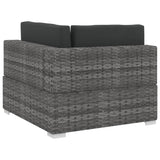 NNEVL 4 Piece Garden Sofa Set with Cushions Poly Rattan Grey