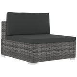 NNEVL 4 Piece Garden Sofa Set with Cushions Poly Rattan Grey