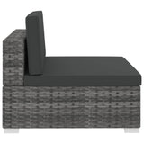 NNEVL 4 Piece Garden Sofa Set with Cushions Poly Rattan Grey