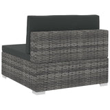 NNEVL 4 Piece Garden Sofa Set with Cushions Poly Rattan Grey