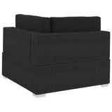 NNEVL 4 Piece Garden Sofa Set with Cushions Poly Rattan Black