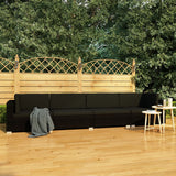 NNEVL 4 Piece Garden Sofa Set with Cushions Poly Rattan Black