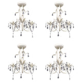 NNEVL Crystal Pendant Ceiling Lamp Chandeliers 4 pcs Elegant White