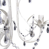 NNEVL Crystal Pendant Ceiling Lamp Chandeliers 4 pcs Elegant White