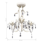 NNEVL Crystal Pendant Ceiling Lamp Chandeliers 4 pcs Elegant White