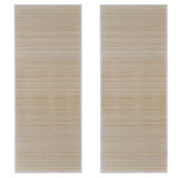 NNEVL Rectangular Natural Bamboo Rugs 2 pcs 120x180 cm
