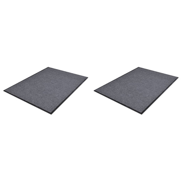 NNEVL PVC Door Mats 2 pcs Grey 90x60 cm