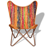 NNEVL Butterfly Chairs 2 pcs Multicolour Chindi Fabric