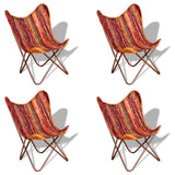 NNEVL Butterfly Chairs 4 pcs Multicolour Chindi Fabric