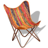 NNEVL Butterfly Chairs 4 pcs Multicolour Chindi Fabric
