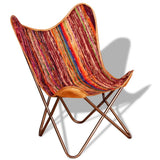 NNEVL Butterfly Chairs 4 pcs Multicolour Chindi Fabric