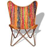 NNEVL Butterfly Chairs 4 pcs Multicolour Chindi Fabric