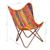 NNEVL Butterfly Chairs 4 pcs Multicolour Chindi Fabric