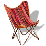 NNEVL Butterfly Chairs 4 pcs Multicolour Chindi Fabric