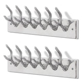 NNEVL Wardrobe Coat Hooks 2 pcs Silver Aluminium