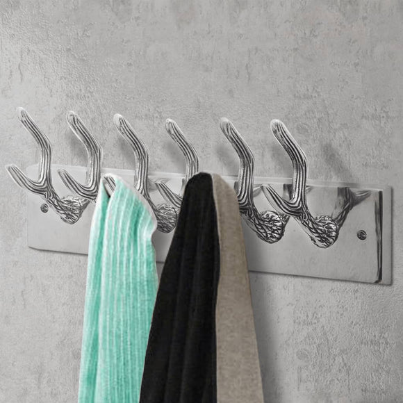 NNEVL Wardrobe Coat Hooks 2 pcs Silver Aluminium