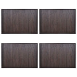 NNEVL Bamboo Bath Mats 4 pcs 40x50 cm Dark Brown