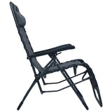 NNEVL Folding Deck Chair Grey Textilene