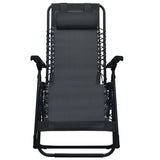 NNEVL Folding Deck Chair Black Textilene