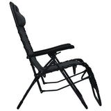 NNEVL Folding Deck Chair Black Textilene