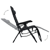 NNEVL Folding Deck Chair Black Textilene