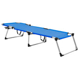 NNEVL Extra High Folding Senior Sunbed Blue Aluminium