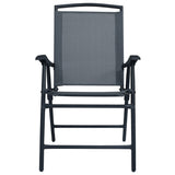 NNEVL Folding Garden Chairs 2 pcs Texilene Grey