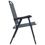 NNEVL Folding Garden Chairs 2 pcs Texilene Grey