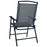 NNEVL Folding Garden Chairs 2 pcs Texilene Grey