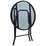 NNEVL Bistro Table Black 40x46 cm Steel and Glass