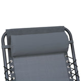 NNEVL Deck Chair Headrest Grey 40x7.5x15 cm Textilene