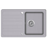 NNEVL Granite Kitchen Sink Single Basin with Drainer Reversible Grey