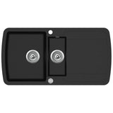 NNEVL Granite Kitchen Sink Double Basin Black