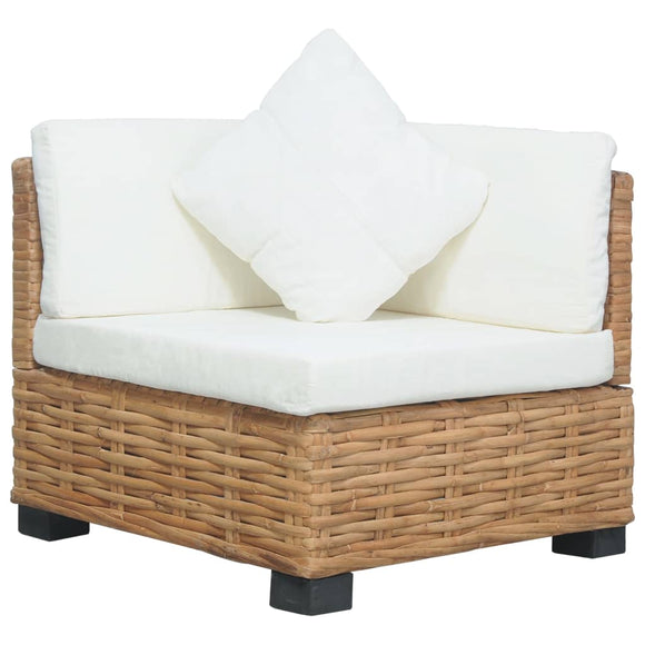 NNEVL Corner Sofa with Cushions Natural Rattan