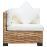 NNEVL Corner Sofa with Cushions Natural Rattan