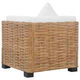 NNEVL Corner Sofa with Cushions Natural Rattan