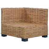 NNEVL Corner Sofa with Cushions Natural Rattan