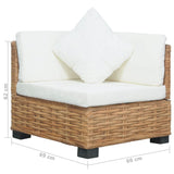 NNEVL Corner Sofa with Cushions Natural Rattan