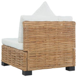 NNEVL Armless Sofa with Cushions Natural Rattan