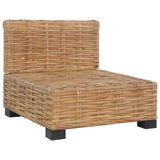 NNEVL Armless Sofa with Cushions Natural Rattan