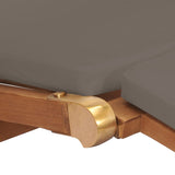 NNEVL Deck Chair with Cushion Dark Grey Solid Teak Wood