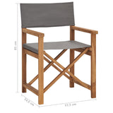 NNEVL Director's Chair Solid Teak Wood Grey