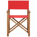 NNEVL Director's Chair Solid Teak Wood Red