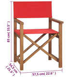 NNEVL Director's Chair Solid Teak Wood Red
