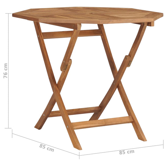 NNEVL Folding Garden Table 85x85x76 cm Solid Teak Wood