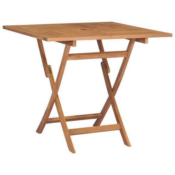 NNEVL Folding Garden Table 85x85x76 cm Solid Teak Wood