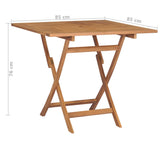 NNEVL Folding Garden Table 85x85x76 cm Solid Teak Wood