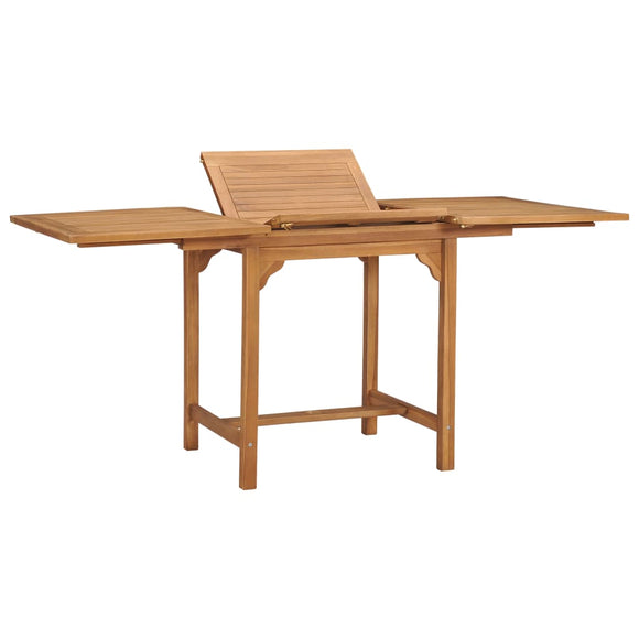 NNEVL Extending Garden Table (110-160)x80x75cm Solid Teak Wood
