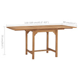 NNEVL Extending Garden Table (110-160)x80x75cm Solid Teak Wood