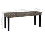 NNEVL Bench 110 cm Black Natural Kubu Rattan and Solid Mango Wood